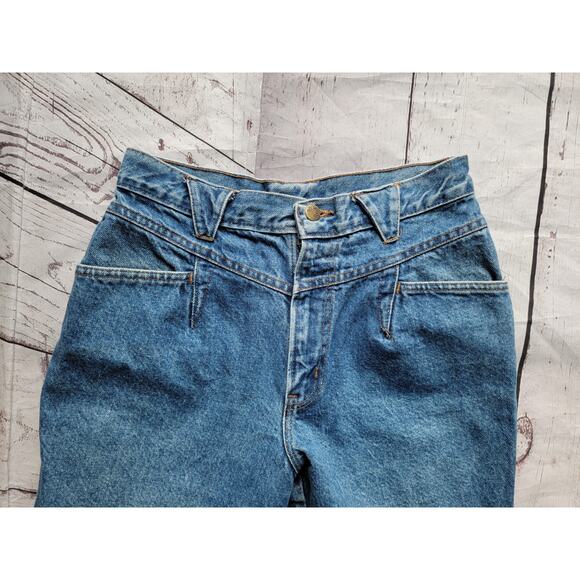 Vintage Chic Western Bareback Jeans 90s Womens 13 Petite Blue Denim High Waist - Picture 7 of 7